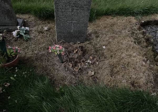 Susan Thomson was shocked whern she saw the state of her late husband's grave.