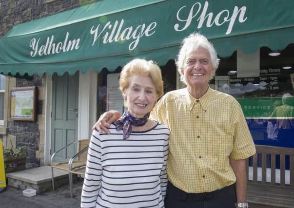 Owners of Yetholm's village shop Barbara and Roy Maltby.