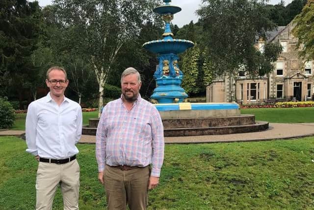 Borders MP John Lamont and, right, Hawick and Denholm councillor Neil Richards in Wilton Lodge Park.