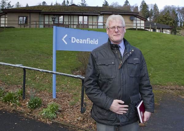 Councillor Stuart Marshall at Deanfield Care Home in Hawick.