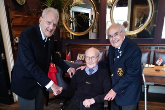 Harry Day, Stephen Smith and Alan Day at the reunion.
