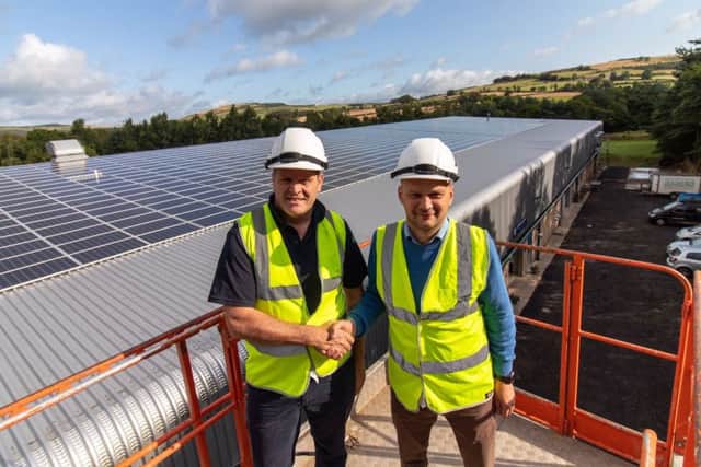 Cameron Crawford of JSC Estates and Brian Middleton of Renew Green Energy check out the installation.