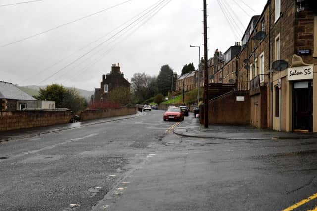 Magdala Terrace in Galashiels at its junction with Halliburton Terrace.