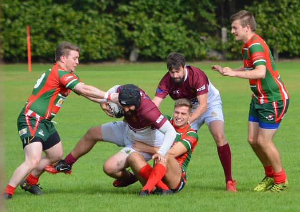 It was a close game all round between Gala YM in maroon, and Dalkeith (picture by Brian Gould)