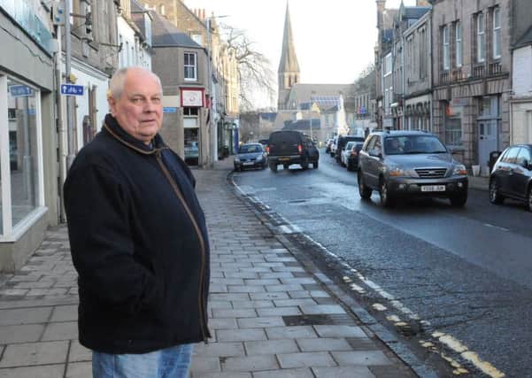 Councillor Gordon Edgar in one of the eight Borders town centres covered by CCTV at the moment, Selkirk's.
