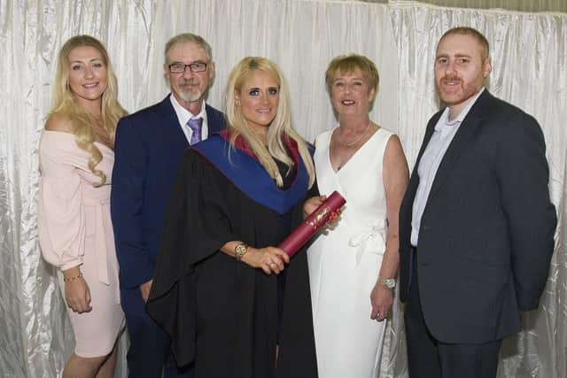Jodie Anderson,Tony Williams, Melanie Sarah Sutherland SVQ 3 in Healthcare support, Susan Williams and Andrew Hadden.