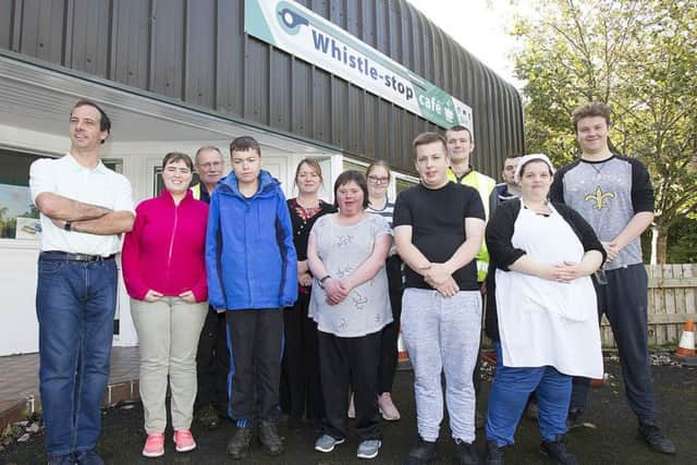 Staff and trainees at the Whistle Stop Cafe, Tweedbank.