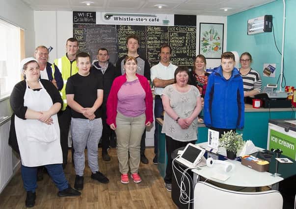Staff and trainees at the Whistle Stop Cafe, Tweedbank.