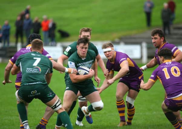 Two yellow cards proved green-clad Hawick's undoing against Troon visitors Marr (picture by Kenny Baillie)