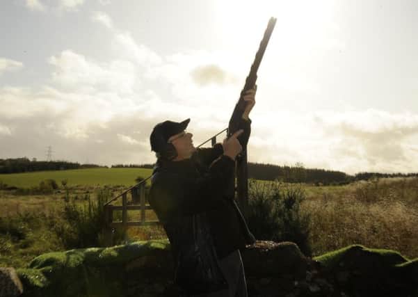 John Thomson, of East Linton, at the Bisley at Braidwood clay pigeon shooting centre near Midlem.