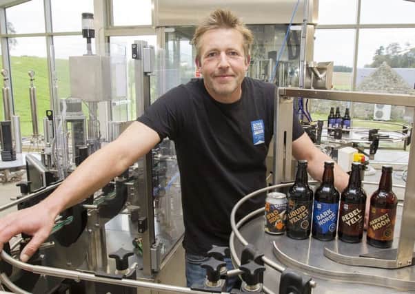 John Henderson at Born in the Borders with beers of his featured in the latest Aldi Scottish beer festival.