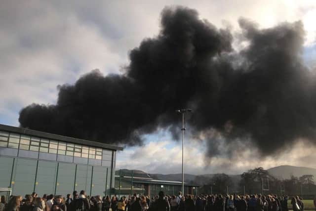 Peebles High School Fire. Photograph: Dan Tarrant
