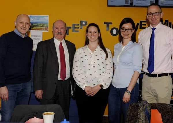 Calum Kerr ,Ian Davidson, Ann Letham, Jenny Marr and John Lamont at UK Government general election hustings held at Borders College in Galashiels.