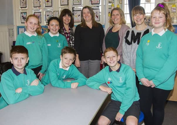 Ednam Primary School pupils and staff George McIntosh, Henry Aitcheson, Hannah Morris Atkinson, Mathilde Borja, Susan Elliott, Catriona Finn, Julie McIntosh, Barbara Shiel, Aidan Richardson and Florence Brooks.