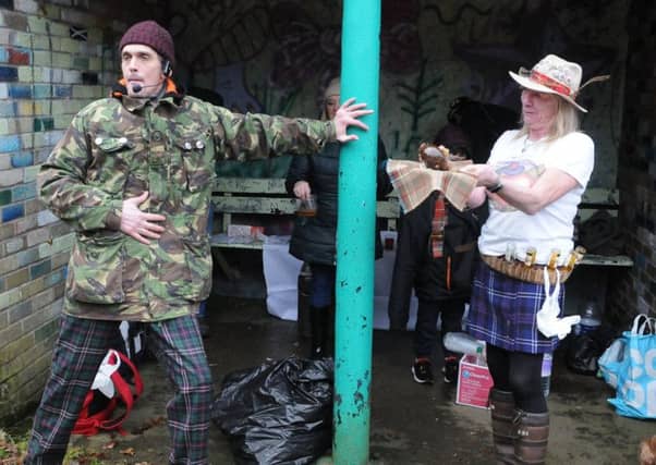 Matthew Burgess addresses the haggis.