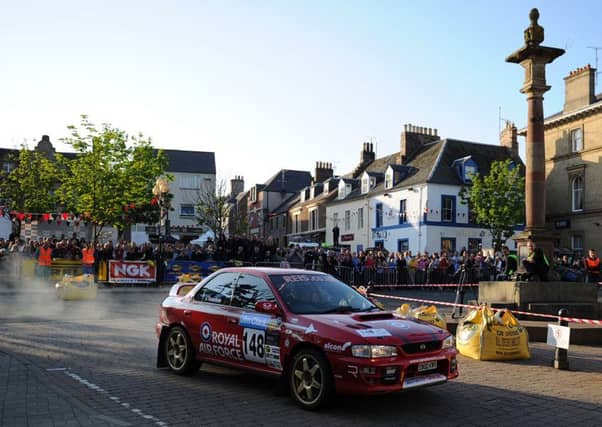 2012's Jim Clark Rally heading through Duns.