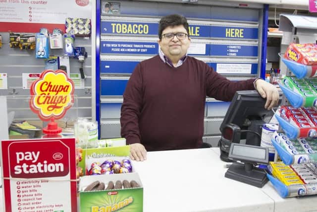 Ash Mirza at his Sandbed convenience store in Hawick.