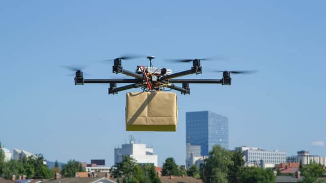 The first Amazon drone package was delivered in the UK in 2016. (Photo: Shutterstock)